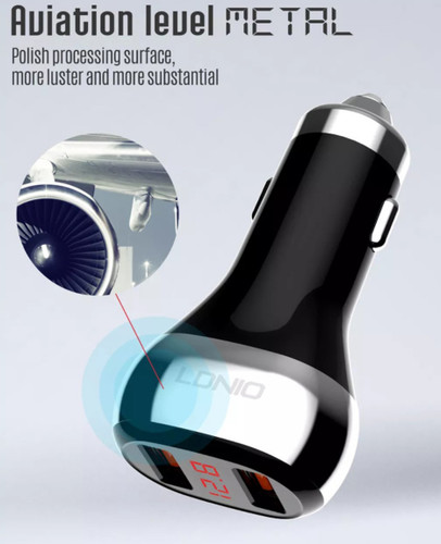 شارژراورجینال فندکی فست شارژ LDNIO C2 3A PD QC3.0 + کابل تایپ سی 36W