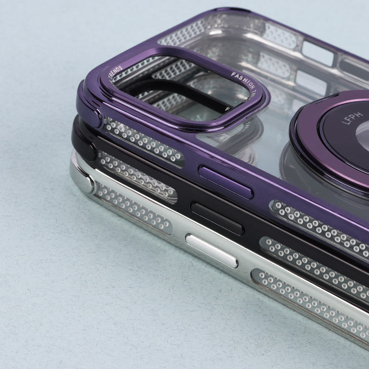 قاب PC آیفون 12 pro maxشفاف Fashion Trends استند شو + محافظ لنز رینگی iPhone 12 Pro Max