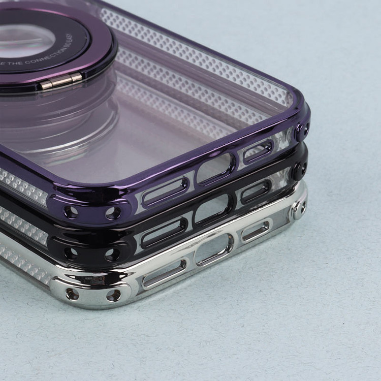 قاب PC آیفون 12 pro maxشفاف Fashion Trends استند شو + محافظ لنز رینگی iPhone 12 Pro Max