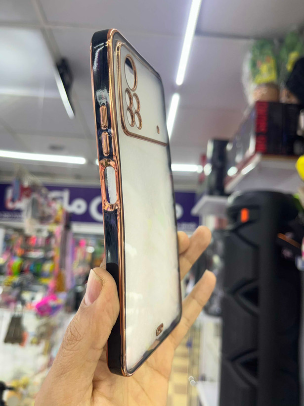 قاب دور کروم پشت شفافpoco x4 pro 4g