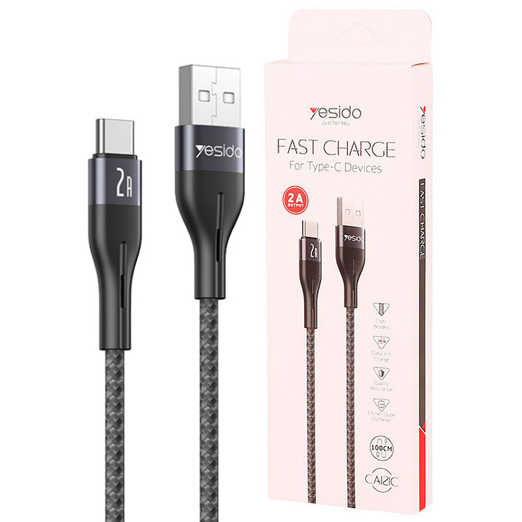کابل تایپ سی فست شارژ Yesido CA121C 2A 1m