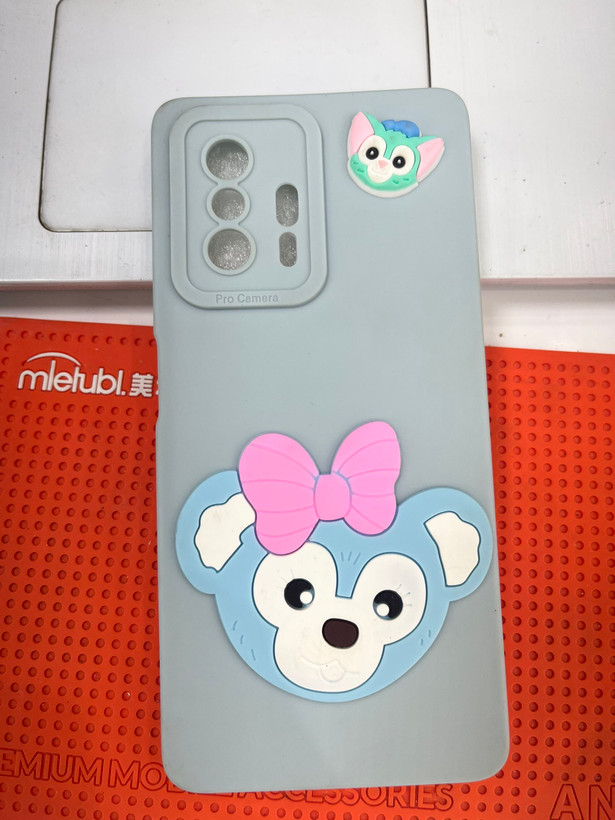 قاب سیلیکونی عروسکی برجسته محافظ لنزدار Xiaomi 11T / 11T Pro