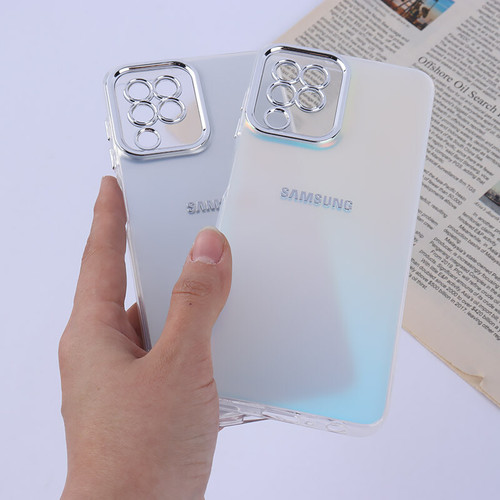 قاب PC سامسونگ Galaxy A22 4G / M22 / M32 4G براق متال محافظ لنزدار