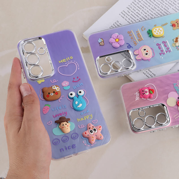 قاب براش عروسک برجسته فانتزی دور محافظ متال محافظ لنزدار سامسونگ A06