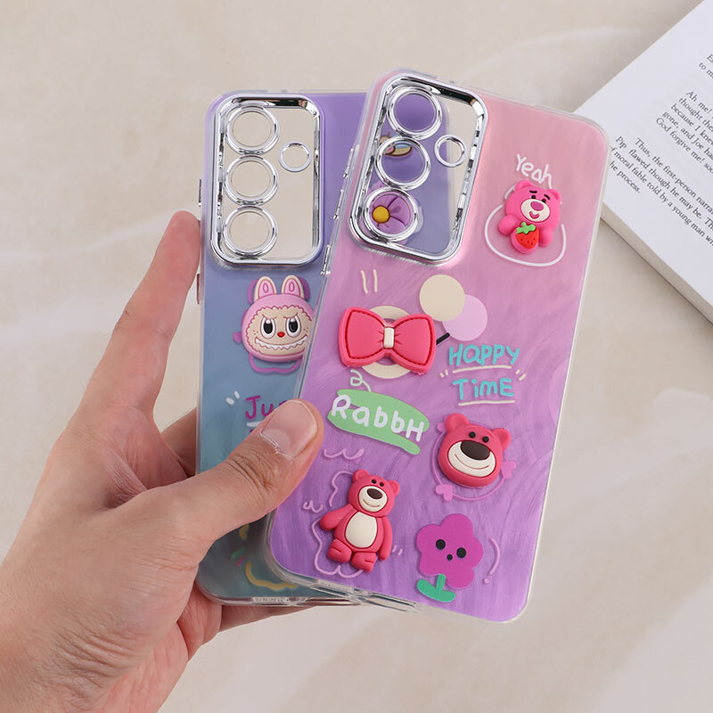 قاب براش عروسک برجسته فانتزی دور محافظ متال محافظ لنزدار سامسونگ A06