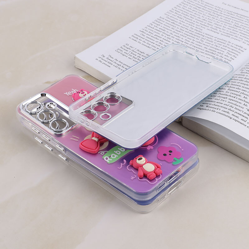 قاب براش عروسک برجسته فانتزی دور محافظ متال محافظ لنزدار سامسونگ A06