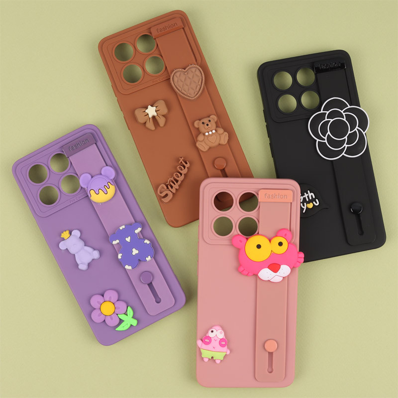 قاب سیلیکونی ژله ای دستبندی محافظ لنزدار Xiaomi Poco X6 Pro