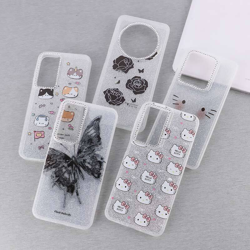 قاب اکلیلی فانتزی دور محافظ لنز نگین دار Xiaomi Redmi Note 14 Pro 4G (