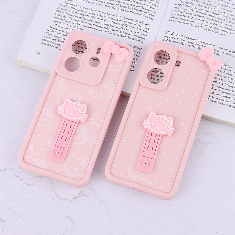 قاب سولید طرح کیتی استنددار محافظ لنزدار Samsung Galaxy A13 4G