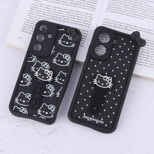 قاب سولید طرح کیتی استنددار محافظ لنزدار Samsung Galaxy A13 4G