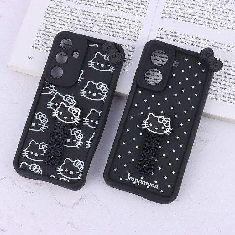 قاب سولید طرح کیتی استنددار محافظ لنزدار Samsung Galaxy A13 4G