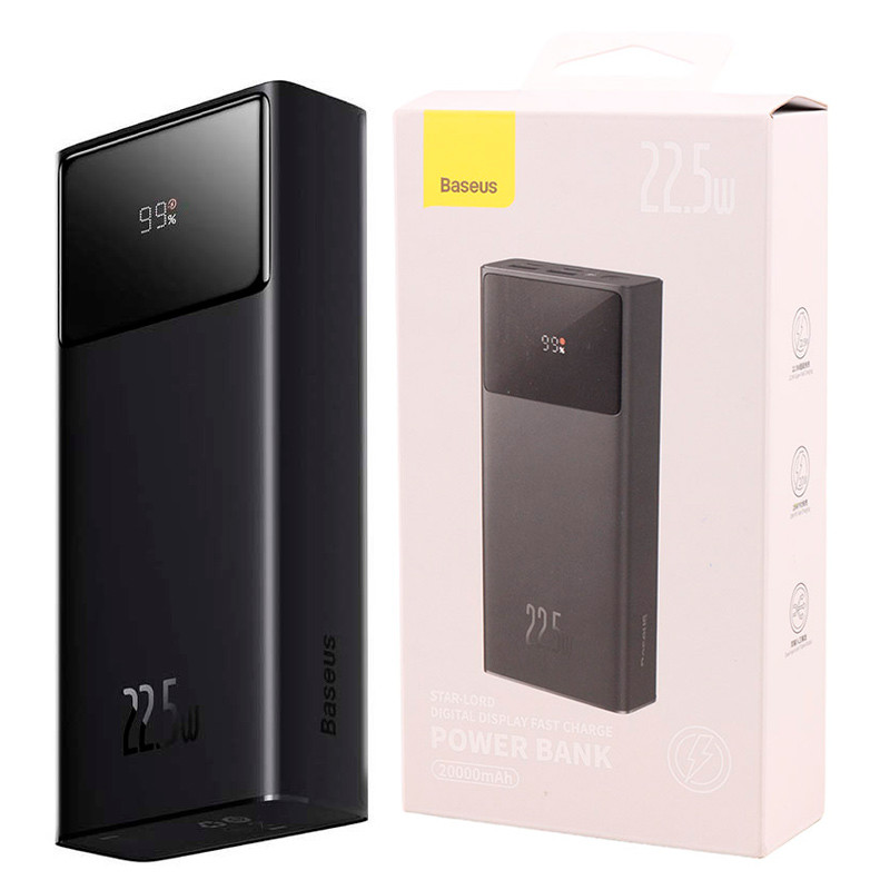 پاور بانک فست شارژ 20000 باسئوس Baseus Star-Lord PPXJ060001 PD 22.5W-مشکی