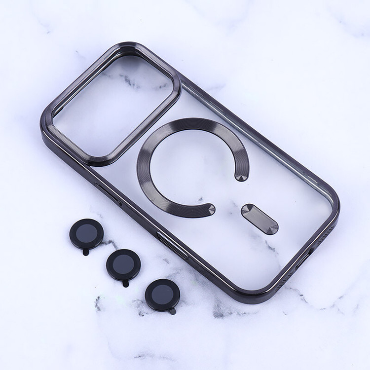 قاب ژله ای مگ سیف آیفون iPhone 17 Pro دور رنگی با محافظ لنز رینگی