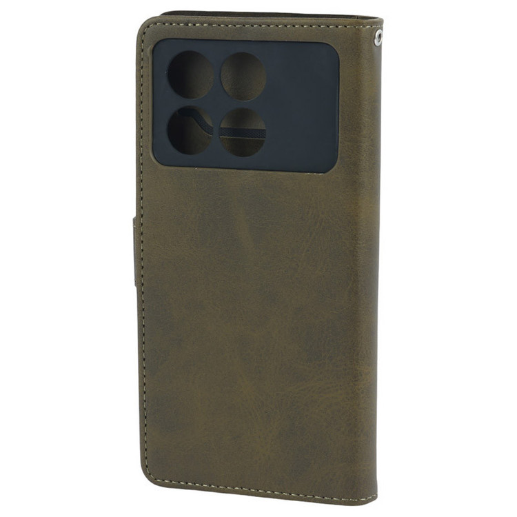 کیف چرمی مگنتی محافظ لنزدار Xiaomi Poco X6 Pro - مشکی