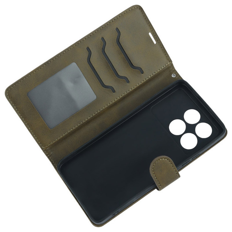 کیف چرمی مگنتی محافظ لنزدار Xiaomi Poco X6 Pro - مشکی