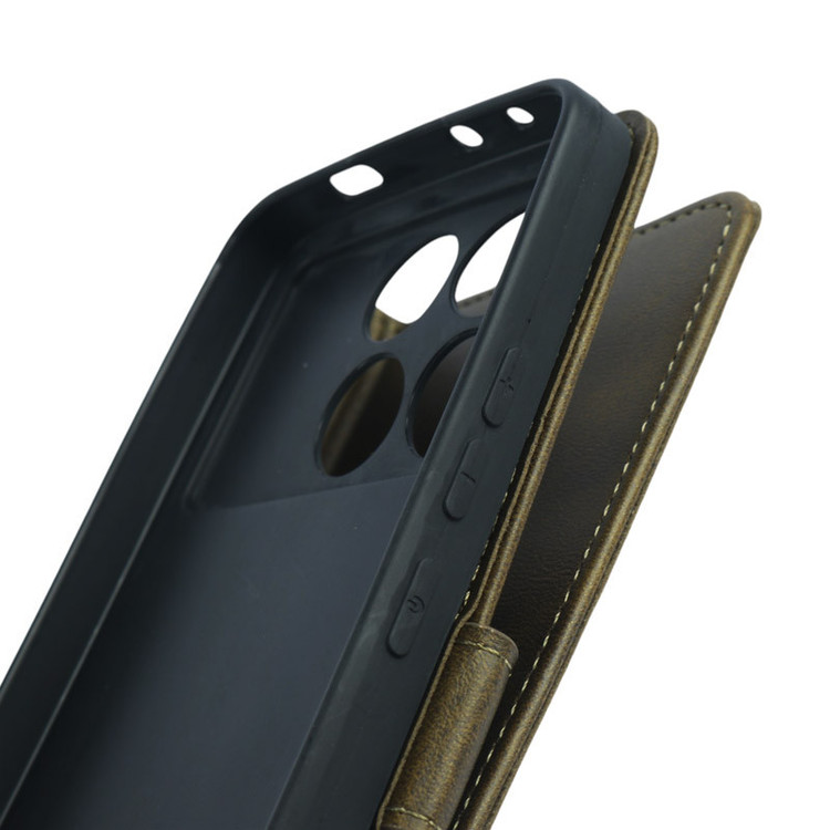 کیف چرمی مگنتی محافظ لنزدار Xiaomi Poco X6 Pro - مشکی