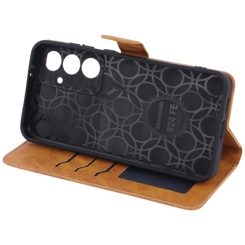 کیف چرمی مگنتی سامسونگ Galaxy S24 FE محافظ لنزدار